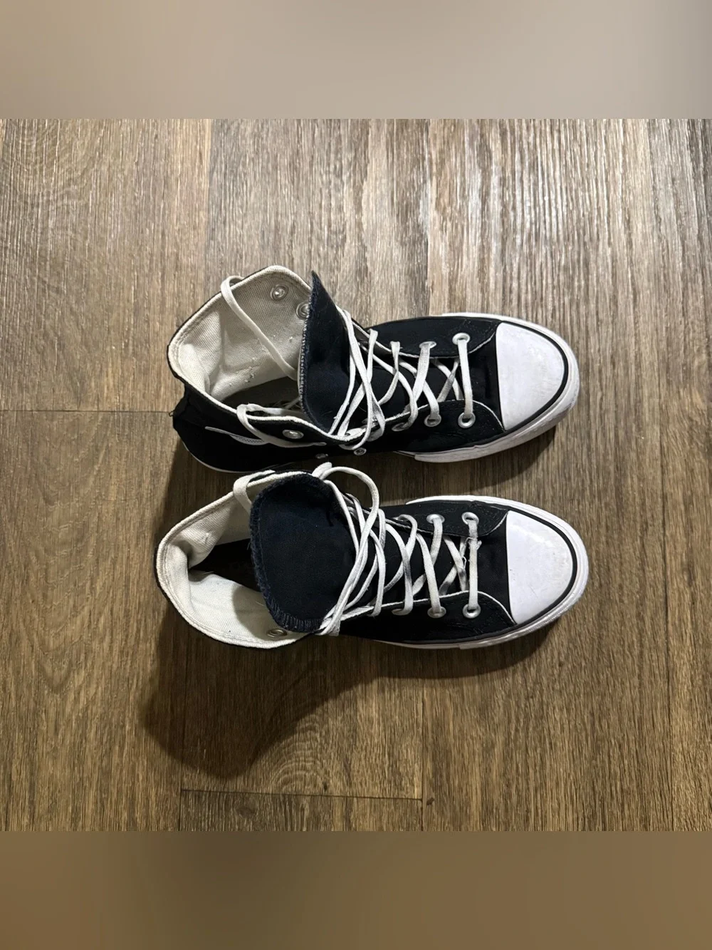 Converse White Canvas High-Top Platform Size 8 Women